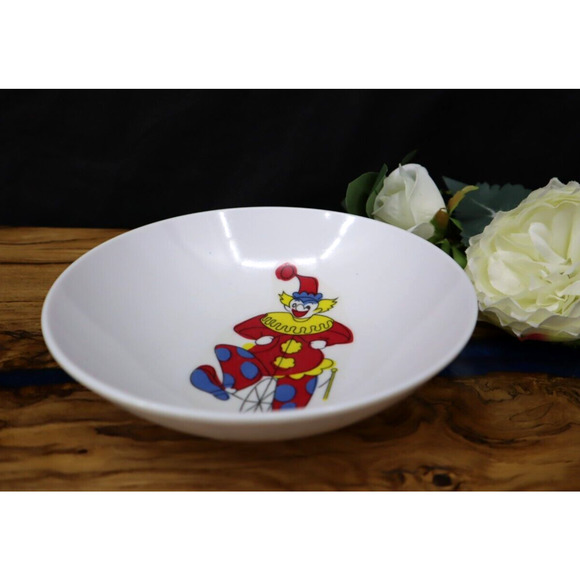 Vintage Roymac Melmac By Royalon White Clown Bowl 6" Cereal Soup Made in USA - Picture 4 of 5
